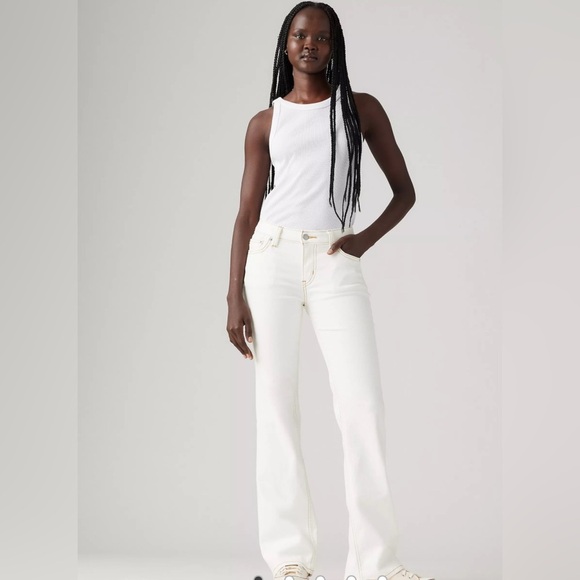 Levi’s the original jean Denim - Levi’s the original 545 low bootcut white flip back pocket brown stitching Sz 4